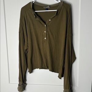 Universal Thread Olive Henley Long-Sleeve Top